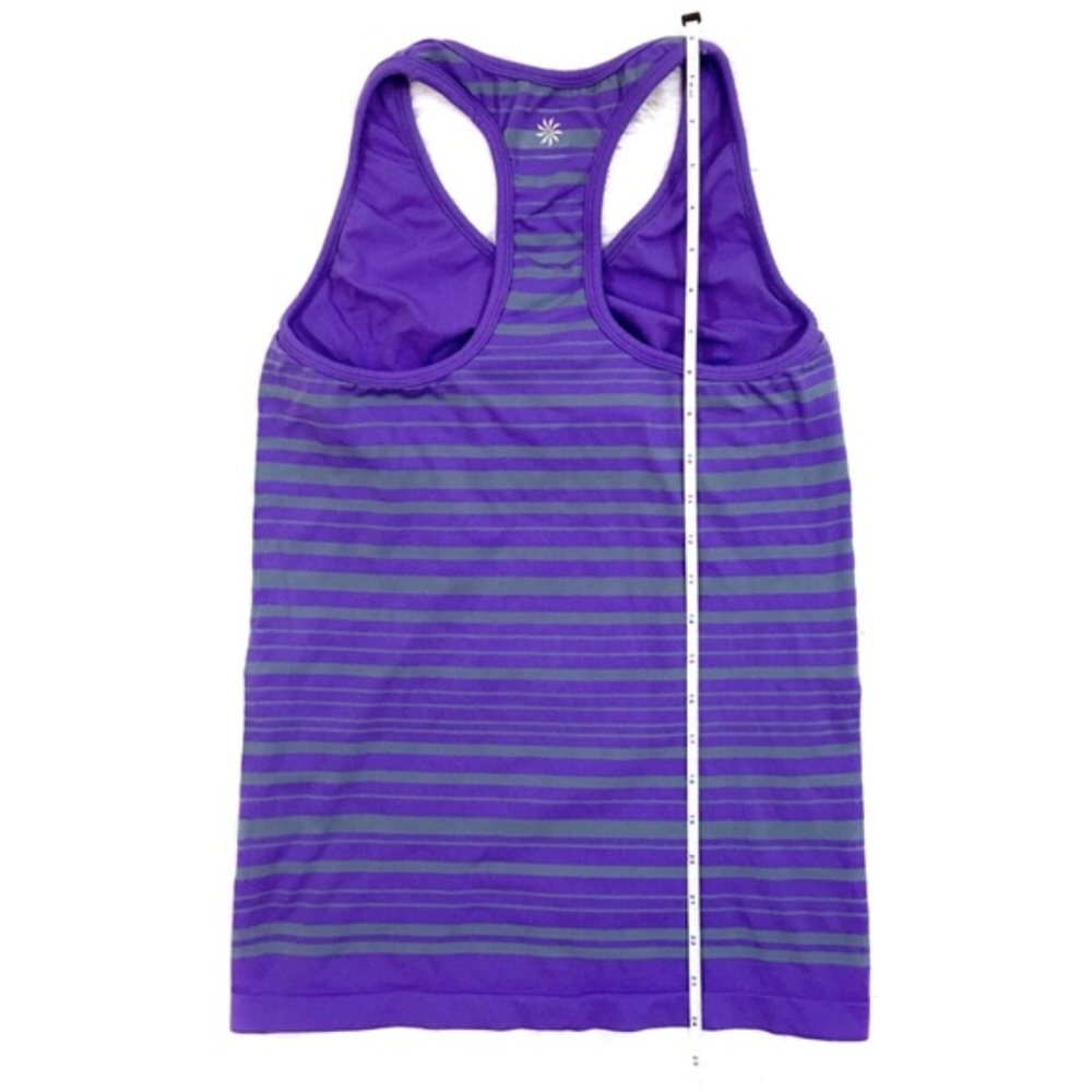 Athleta Purple Stripe Seamless Racerback Tank Top - Picture 3 of 6